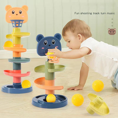 Montessori Baby Toy Rolling Ball Tower