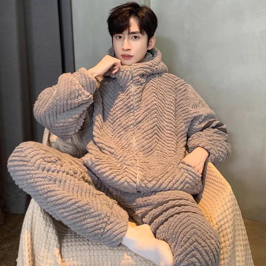 Men's Winter Pajamas Sleepwear Set