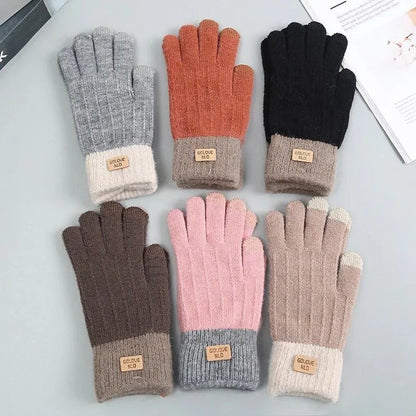 women's knitted touch screen gloves