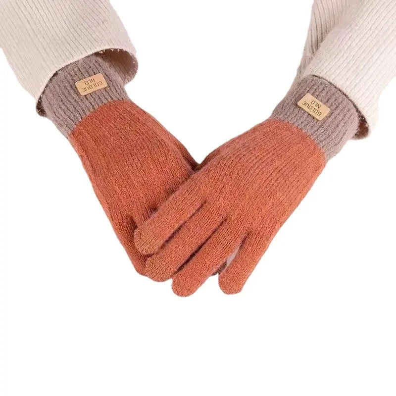 women's knitted touch screen gloves