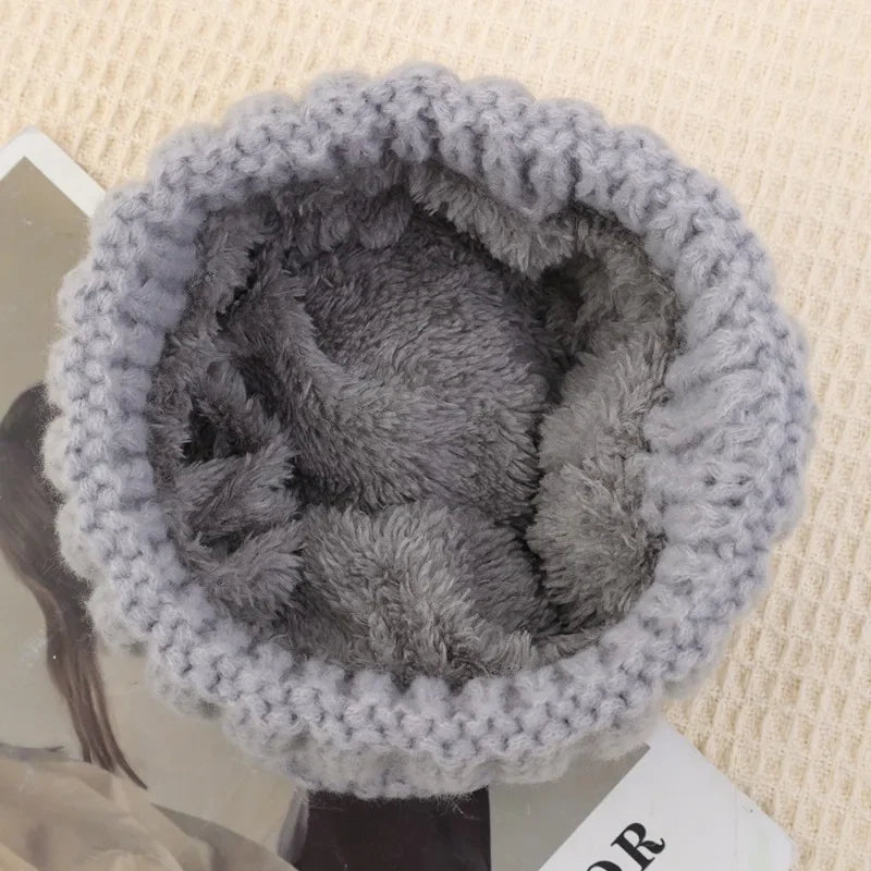 Women's Winter Plush Wool Knitted Hat