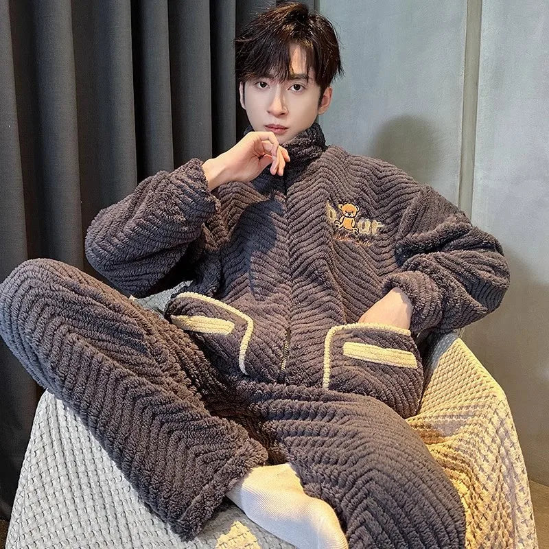 Men's Winter Pajamas Sleepwear Set