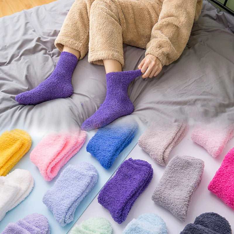 Fluffy Coral Thick Warm Socks