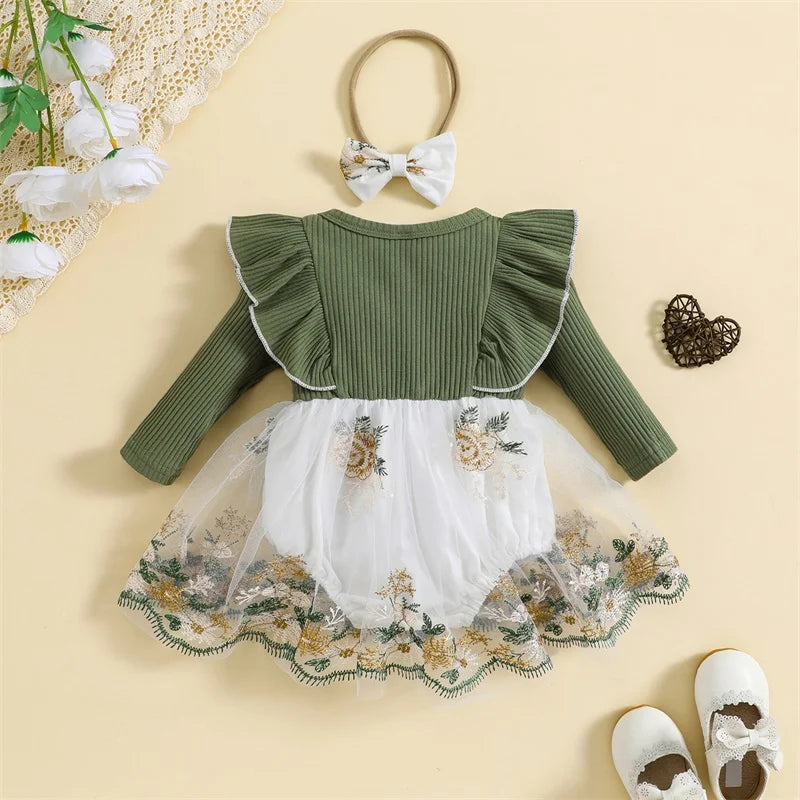 Baby Girls 2 Piece Long Sleeves Dress